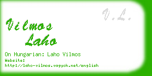vilmos laho business card